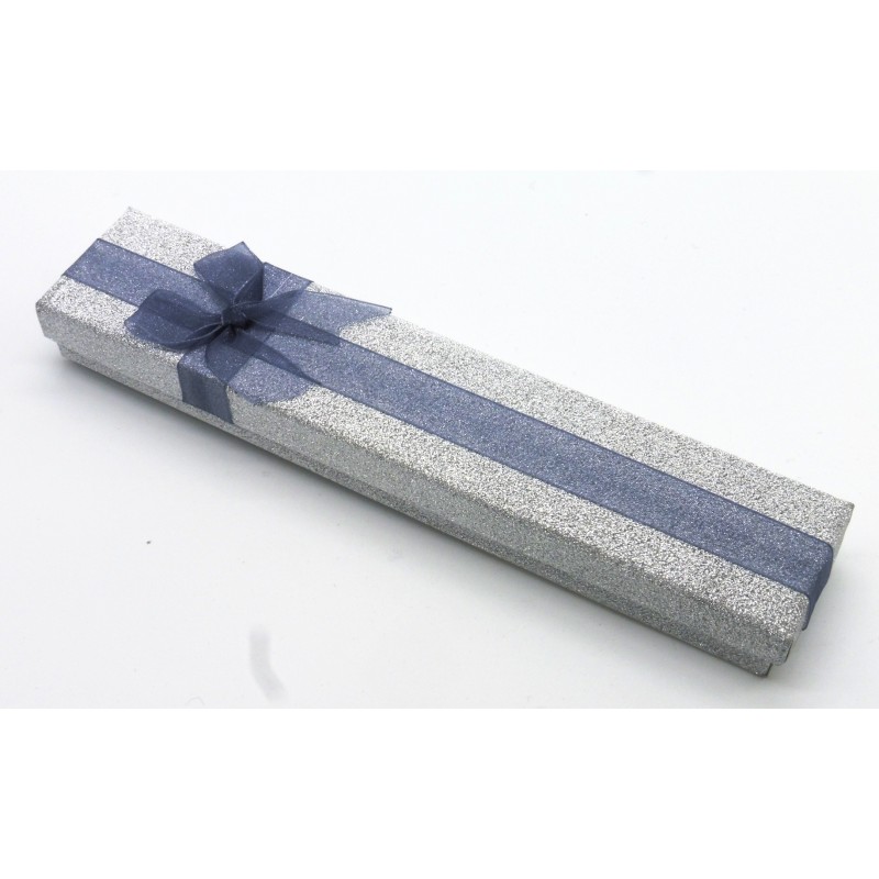 Caixa brilho prateada 4x21cm. (12 unid)