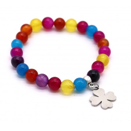 Pulseira pedra com aço. (6 unid)