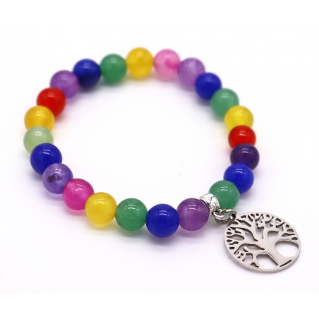 Pulseira pedra com aço. (6 unid)