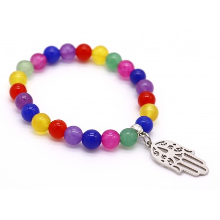 Pulseira pedra com aço. (6 unid)