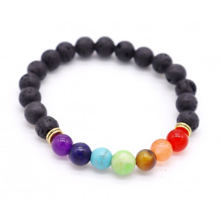 Pulseira pedra 7 chakras. (6 unid)