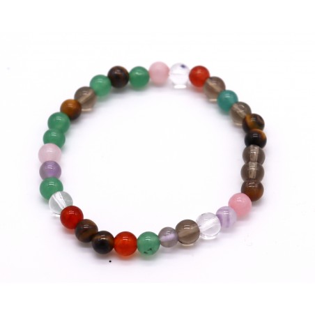 Pulseira 7 chakras 6mm. (6 unid)