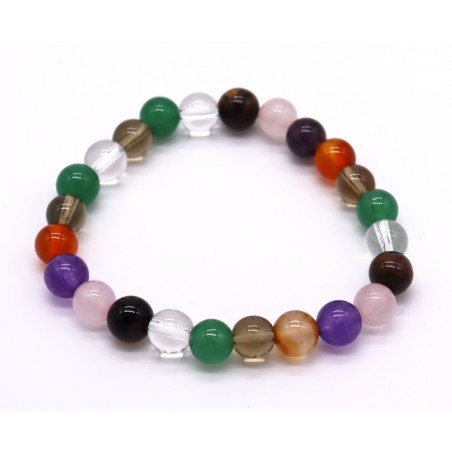 Pulseira pedras 7 chakras 8mm. (6 unid)