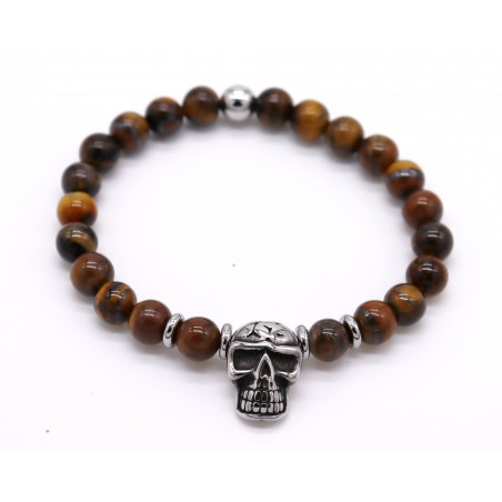 Pulseira Olho Tigre com aço. (2 unid)