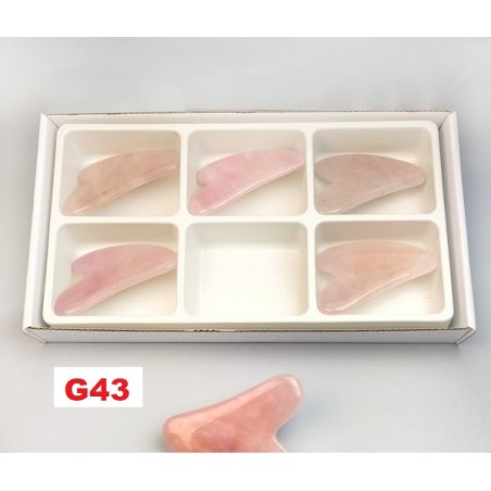Massajador Gua Sha Quartzo Rosa