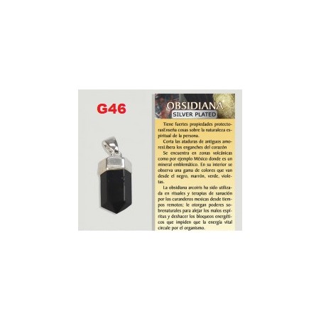 Pendente Electroplated Ponta Obsidiana