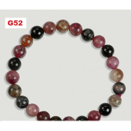 Pulseira elástica bola Turmalina Bicolor 8mm