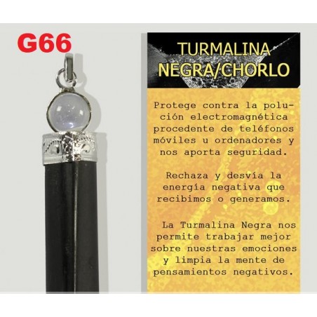 Pendente Metal Turmalina Negra c/ Quartzo