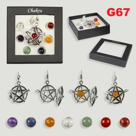 Pendente Bola Facetada 7 cores Chakra