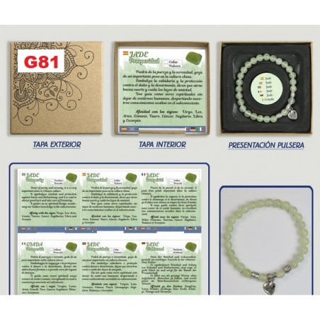 Pulseira Bola 6mm Jade c/abalorio