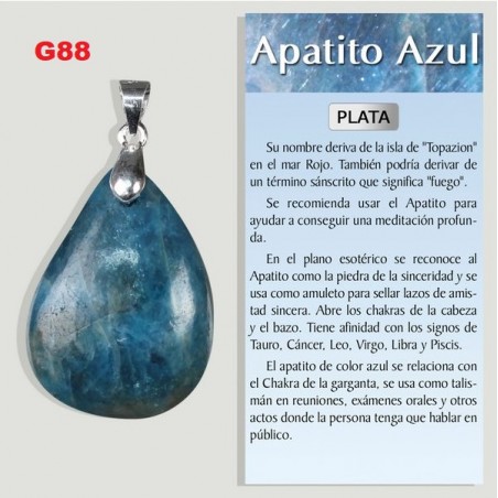 Pendente Prata Apatite Azul. Formas varias.