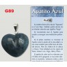 Pendente Prata Apatite Azul. Coração.