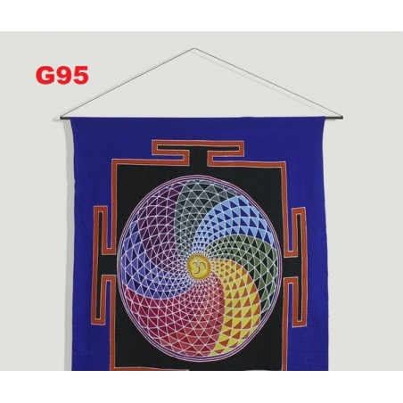 Tela algoldão Chakra azul Mandala Ohm