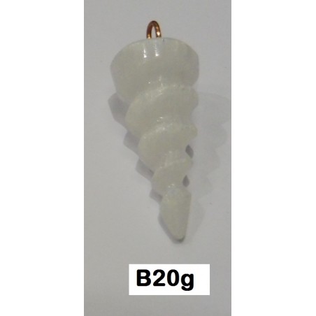 Selenite Pendente Péndulo Espiral 3cm