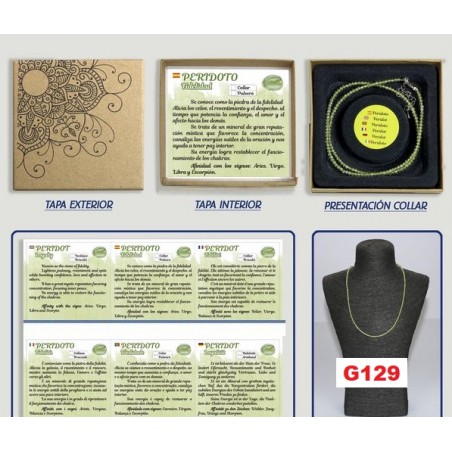 PERIDOT. Colar de bola facetado 2mm em caixa