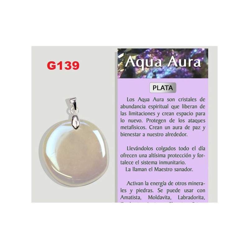 AQUA AURA. Pingente de prata. Laminados planos