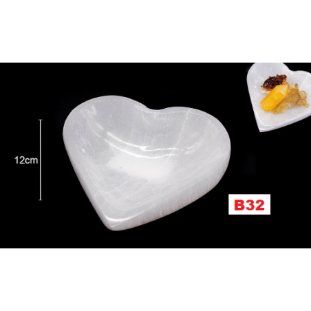 Selenite Taça Coração  12cm