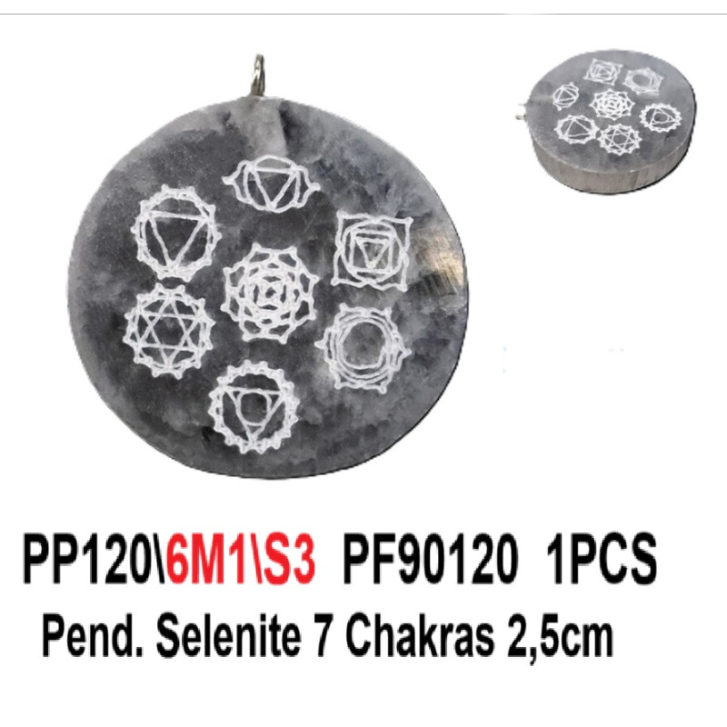 Pendente Selenite 7 Chakras
