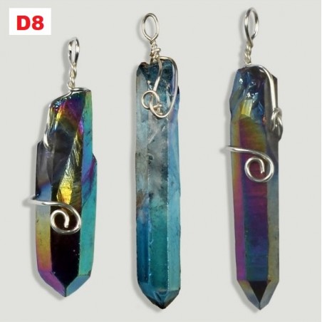 Pend PRATA Quartzo Aqua Aura