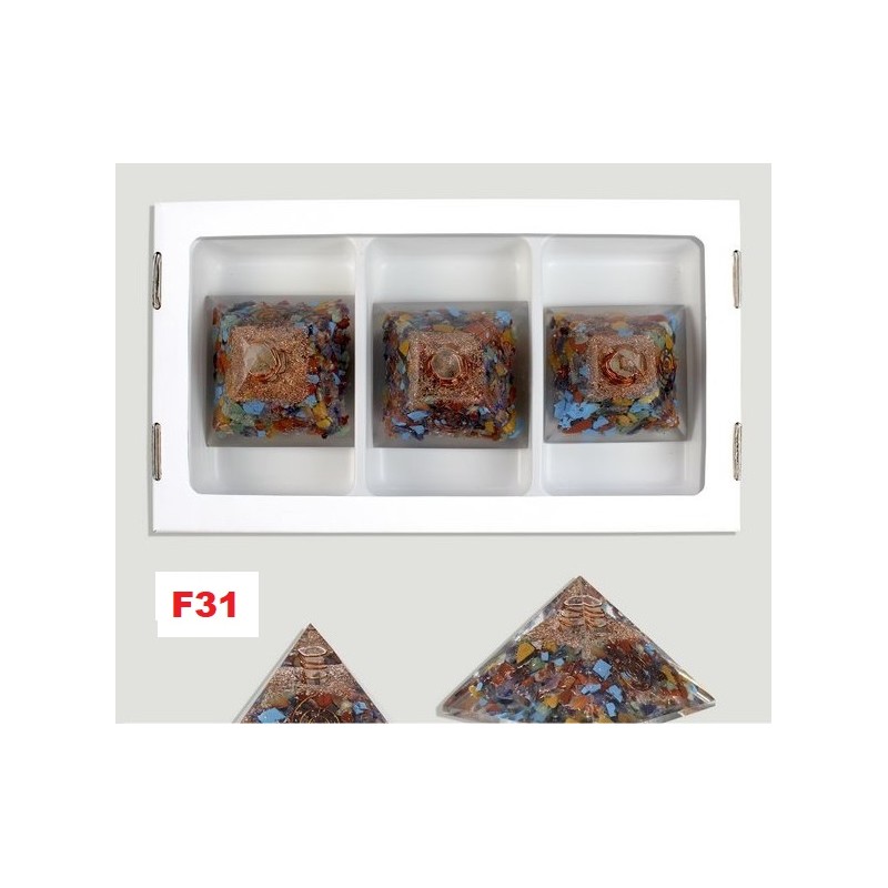 Piramide 7 Chakras Chips 6x6cm