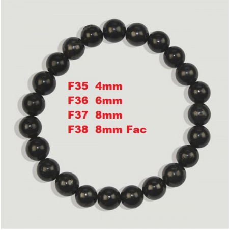 Pulseira Turmalina Negra Bola 8mm