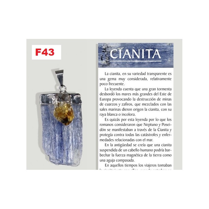 Pend Cianita com Citrino