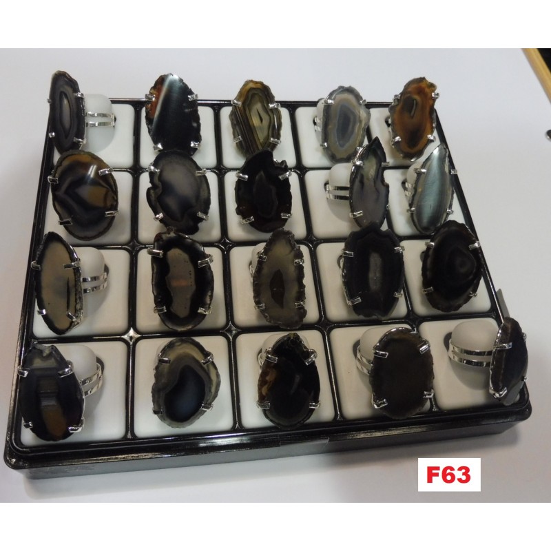 Anel Agata Silverplated Mistos