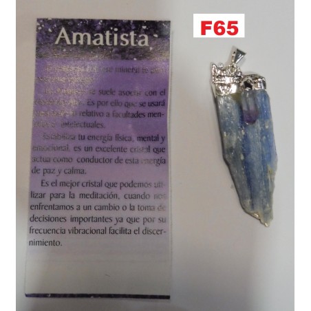 Pendente Prateado Cianite com Ametista