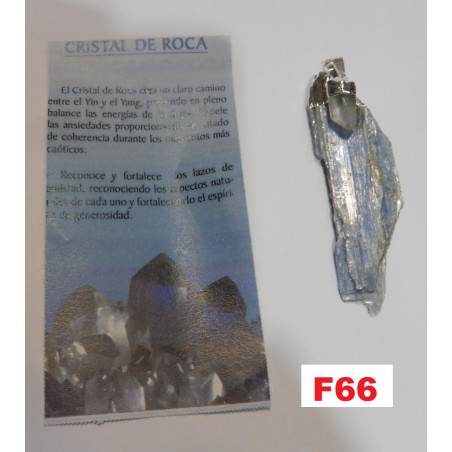 Pendente Prateado Cianite com Cristal