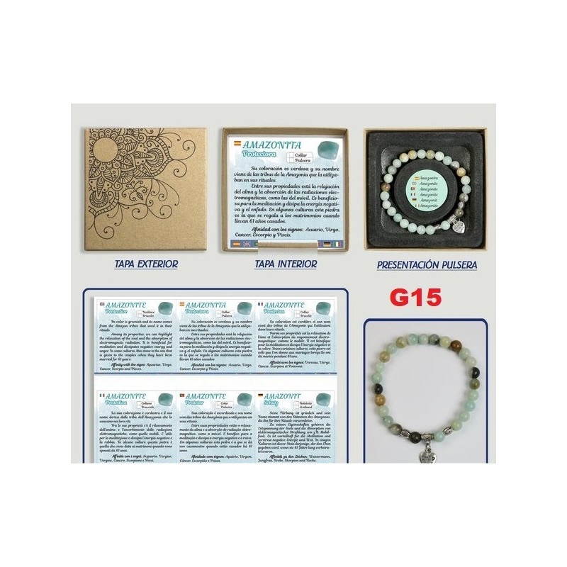 Pulseira Amazonite com caixa