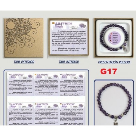 Pulseira Ametista 6mm com caixa