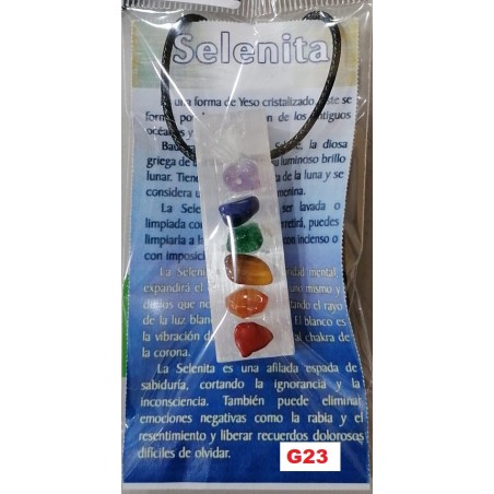 Pendente Selenite Chip Chakra com fio.