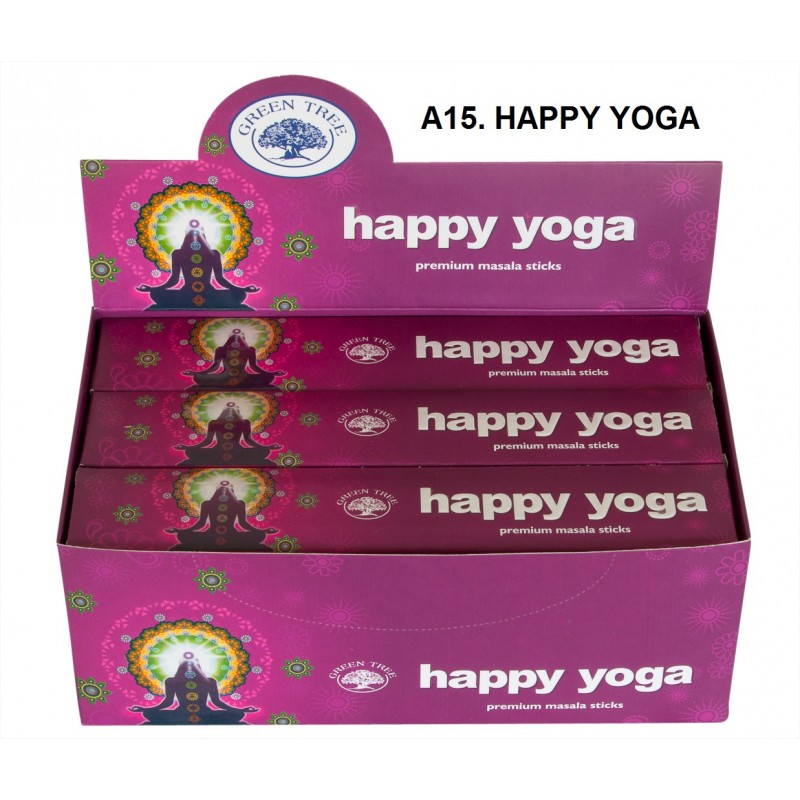 Incenso Green Tree Happy Yoga 15gr. (12 unid)