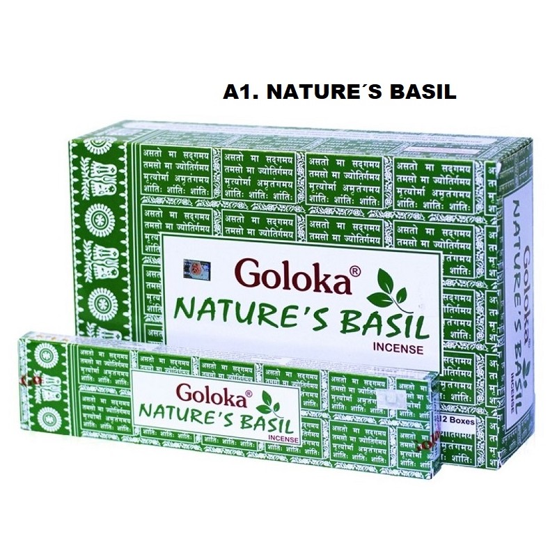 Incenso Goloka Nature´s Basil 15gr (12 unid)