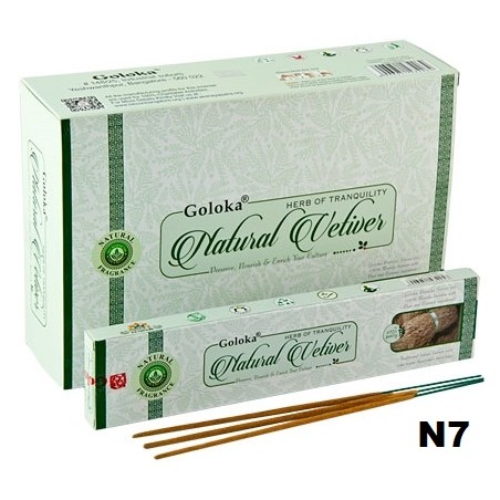 Incenso Goloka Popular Natural Vetiver 15gr (12 unid)