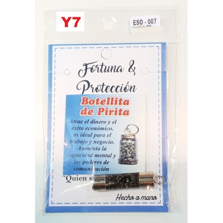 Pendente Proteção Mini Garrafa Pirite