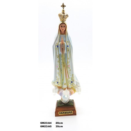Figura Fátima 20cm Olhos Vidro.