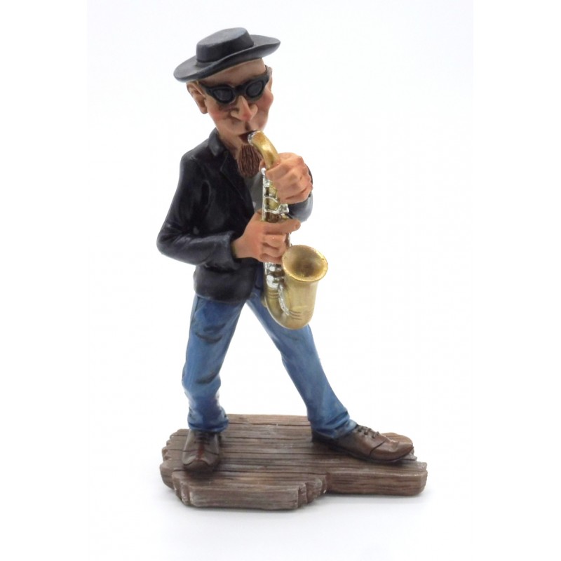 Figura resina Saxofonista 16cm.
