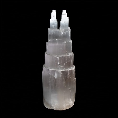 Candeeiro Selenite 20cm 2 Torres