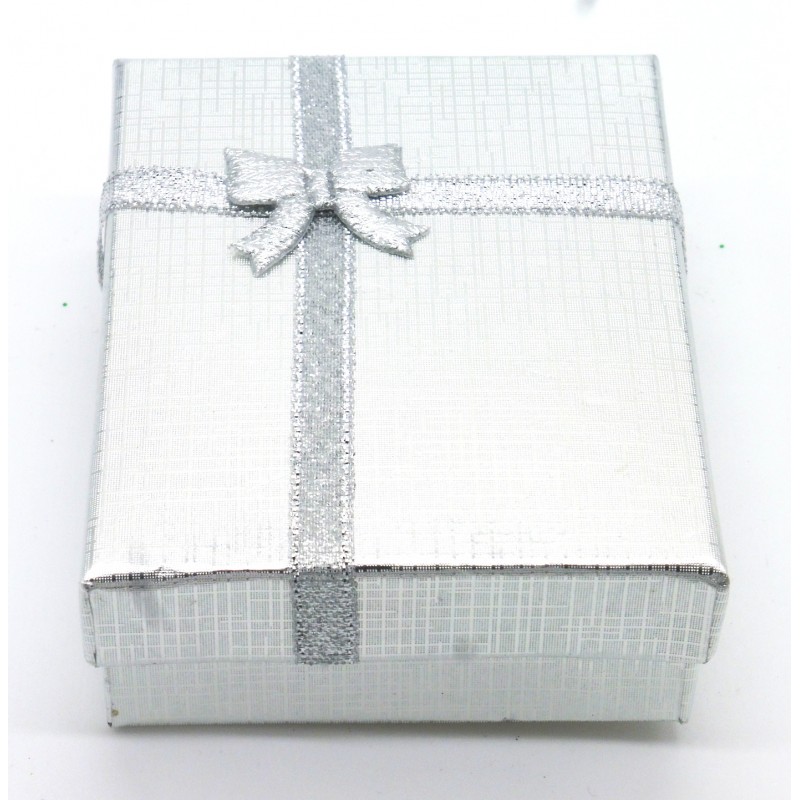 Caixa Sevilha prateada 7x8cm. (12 unid)