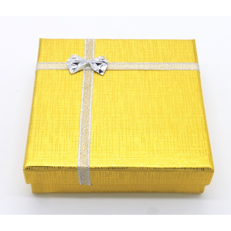 Caixa Sevilha dourada 11x11cm. (12 unid)