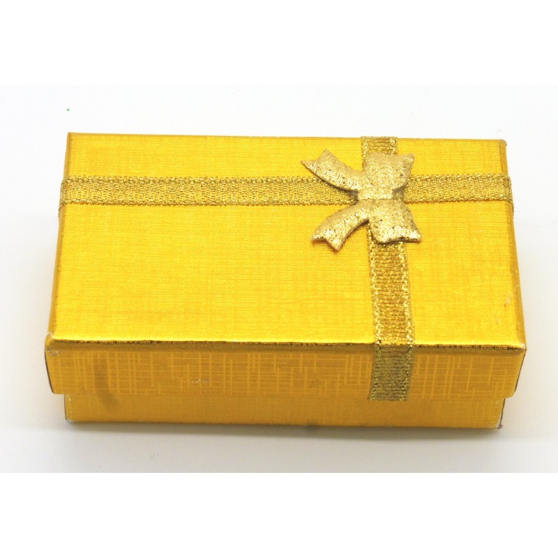 Caixa Sevilha dourada para 2 alianças 5x8cm. (12 unid)