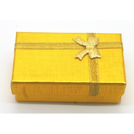 Caixa Sevilha dourada para 2 alianças 5x8cm. (12 unid)