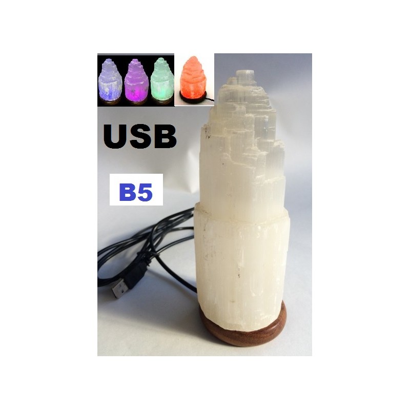 Candeeiro Selenite USB, 10cm